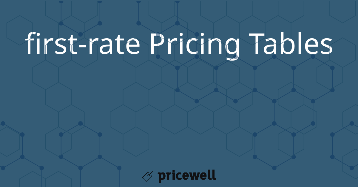 firstrate Pricing Tables